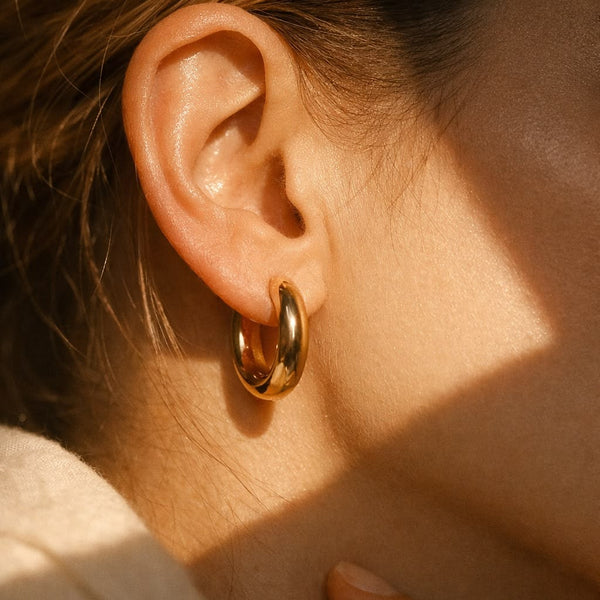 hooper hoop gold earings